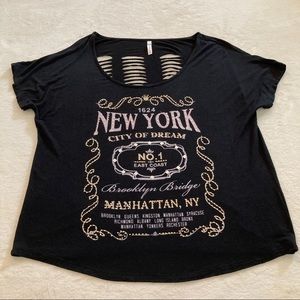 Black Ocasion “New York” distressed tee